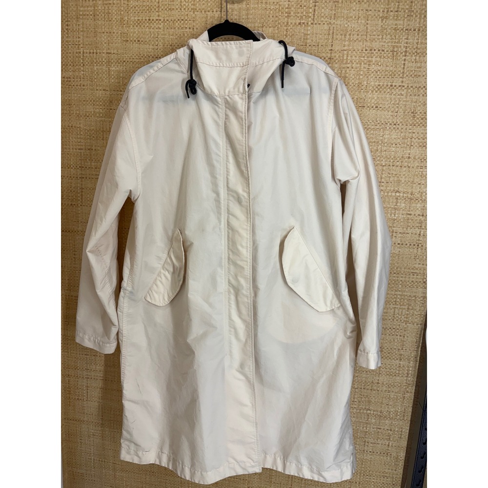 Everlane ReNew Nylon Long Parka Womens Recycled Polyester Cream White Coat L